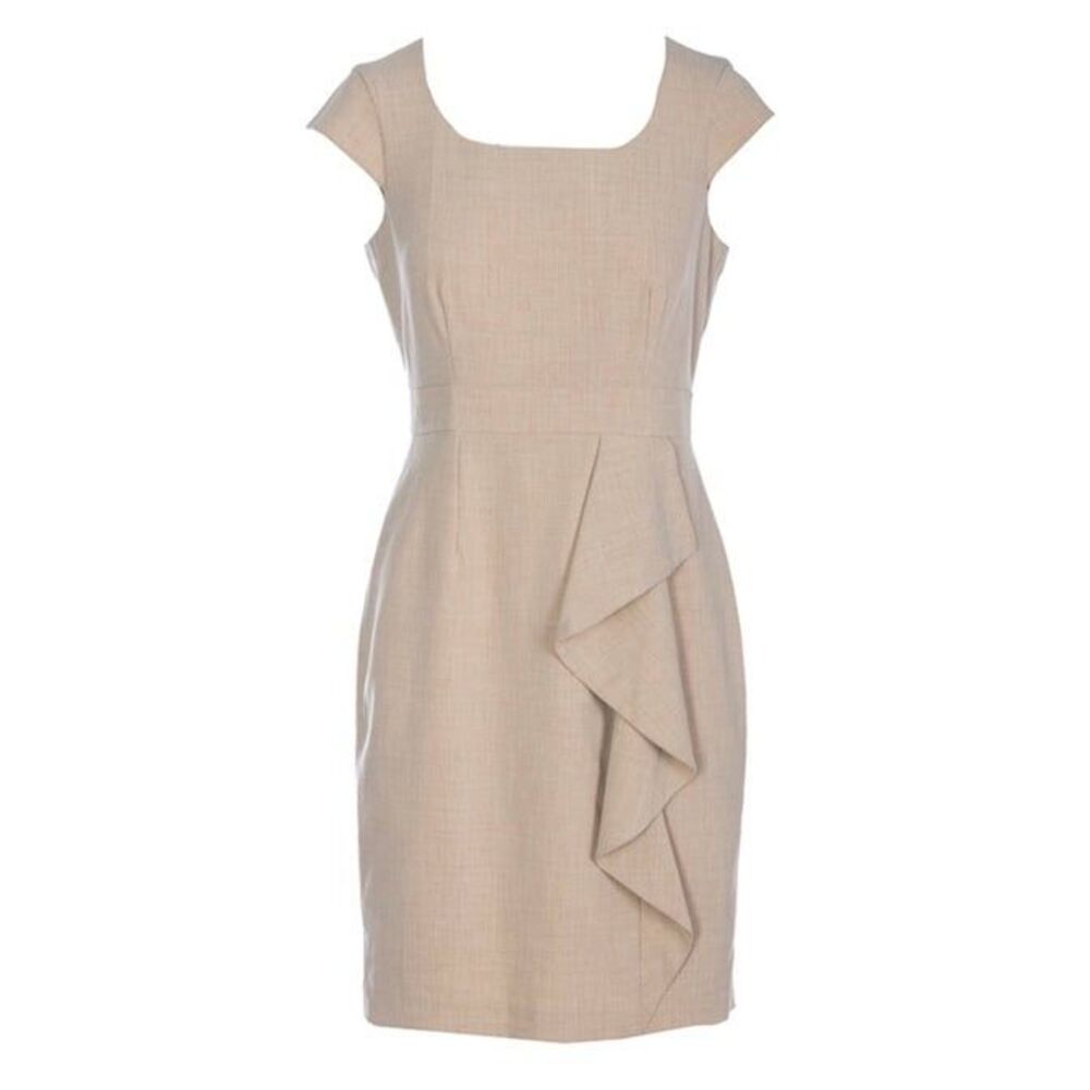 Calvin Klein Beige Oatmeal dress with bow down the side